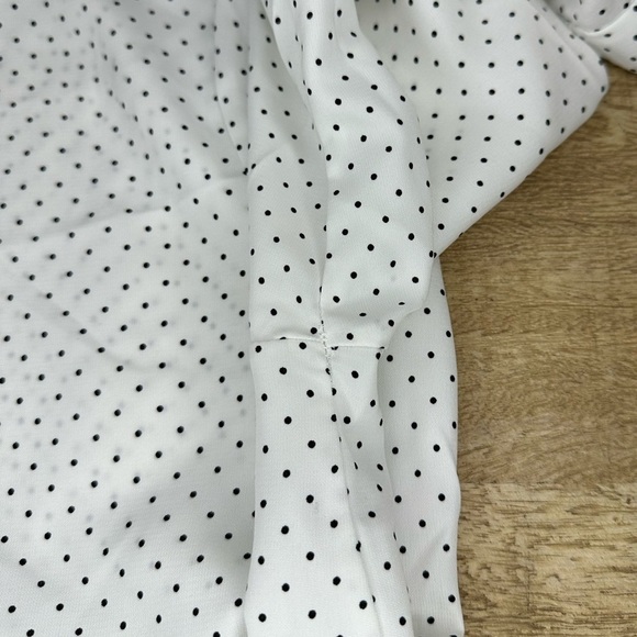 LES AMIS | BLACK & WHITE POLKA DOT BLOUSE W BOW TIE SLEEVES - Picture 6 of 6